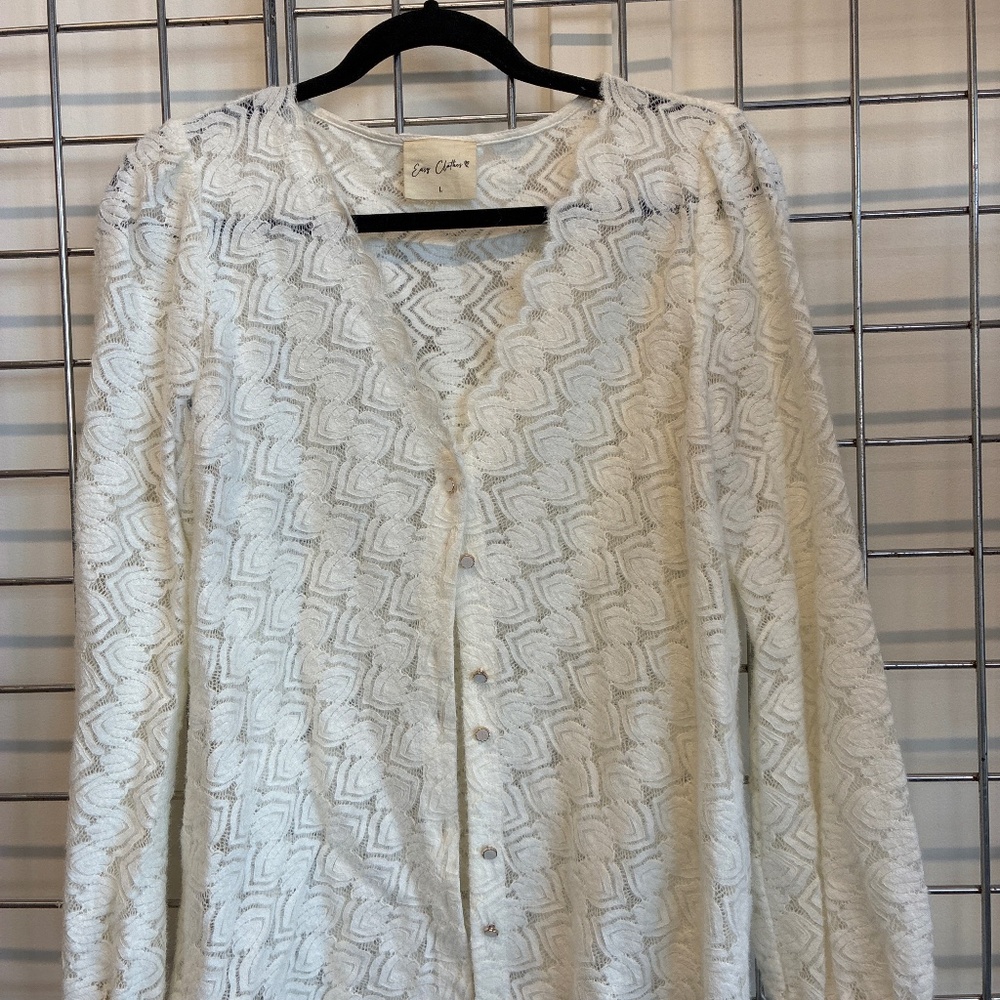 Women’s shear cardigan.
